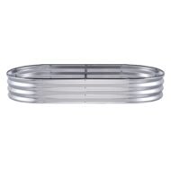 Raised Garden Bed, 70.9x35.4x11 Inch Galvanized Metal Planter Box, Outdoor Planting Boxes With Open Base, For Growing Flowers Vegetables Herbs In BackyardGarden Patio Balcony, Silver - Image 2