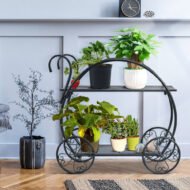 Heavy Duty Metal Flower Cart Plant Stand - Image 5