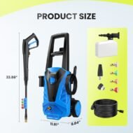 Electric Pressure Washer, High Pressure Cleaning Machine With Foam Cannon, 2.0 GPM Power Washer - Image 2