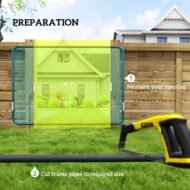 Garden Gate Chain Link Fence Gate, Galvanized Steel Garden Door For Yard Entrance Way, 47.2 X 70.9 In., Black - Image 6