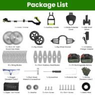 1Set 21V Electric Weed Edger Cordless String Trimmer With 2Pcs3000mAh Batteries 3.6-4.6FT Length 90 Degree Rotatable Angle Saw Blades Steel Blades String Blades Fedex Shipping - Image 7
