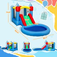 4 In 1 Inflatable Bounce House With Slide, Basketball Hoop, Ball Pit, 370W Blower, Storage Bag, 163 X 81 X 75 - Image 3