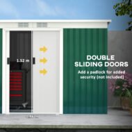 9'x4.5'x5.5' Rust Resistant Metal Garden Shed, Vented, Green White, Perfect For Backyard Lawn Tool Storage  Garden Essentials - Image 8