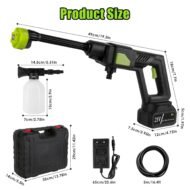 Dropship Cordless Pressure Washer Portable Electric Power Washer High Pressure Water Sprayer 435PSI Car Washer Cleaner With 6-in-1 Nozzle Foam Bottle Filter 15000mAh 21V Battery And Charger Dropship - Image 2