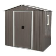 6ft X 5ft Outdoor Metal Storage Shed Gray With Window - Image 9
