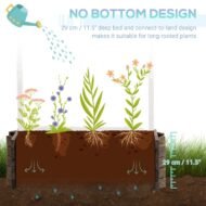 Wishing Well Planter, Wooden Raised Garden Bed, Ornamental Outdoor Flower Planter For Outdoor Garden - Image 2