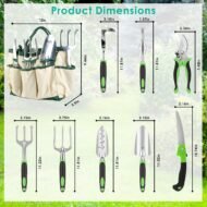 13Pcs Garden Tool Set Aluminum Alloy Gardening Hand Tools Starter Kit With Garden Bag Heavy Duty Outdoor Hand Tools With Non-Slip Ergonomic Handle For Plant Gardening - Image 7