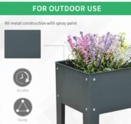 Metal Raised Garden Bed Planter Box 40 X 12 X 32 Dark Grey Durable Outdoor Gardening Solution - Image 6