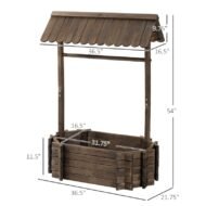 Wishing Well Planter, Wooden Raised Garden Bed, Ornamental Outdoor Flower Planter For Outdoor Garden - Image 4