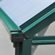 Outsunny 6 X 6ft Polycarbonate Greenhouse, Large Walk-In Green House With Slide Door And Window, Garden Plants Grow House With Aluminium Frame And Foundation, Dark Green - Image 8