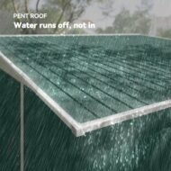 Outsunny Garden Metal Storage Shed Outdoor Metal Tool House With Double Sliding Doors And 2 Air Vents, 11.3x9.2ft, Green - Image 7