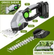 Cordless Hedge Trimmer, 2-in-1 Electric Handheld Grass Shears With 21V 2.0 Battery X2, Grass Trimmer, Mini Bush Trimmer Kit For Garden, Patio And Lawn - Image 4