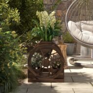 Wooden Wagon Planter Box, 3-Tier Raised Garden Bed, For Vegetables Flowers Herbs - Image 3
