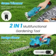 1Set Pole Mini Hedge Trimmer And Grass Shear Electric Cordless Handheld Hedge Trimmer With 90Degree Rotatable Head Telescopic Extension Pole Gloves Goggles 2Pcs 21V Batteries - Image 9