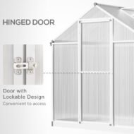 4 L X 6 W Walk-In Polycarbonate Greenhouse With Roof Vent, Outdoor Greenhouse For Winter, Clear - Image 6