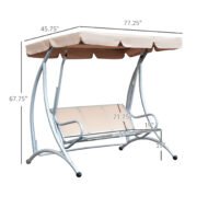 Outdoor Swing Chair Bench With Stand And Adjustable Canopy Porch Swing For Patio Garden - Image 8