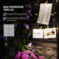 Outdoor Wicker Planter With Trellis For Climbing Plants, Freestanding Rattan Garden Box With Storage Shelf, Black - Image 4