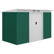 9'x4.5'x5.5' Rust Resistant Metal Garden Shed, Vented, Green White, Perfect For Backyard Lawn Tool Storage  Garden Essentials - Image 4