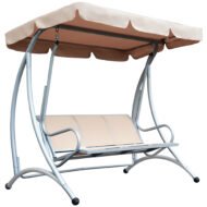 Outdoor Swing Chair Bench With Stand And Adjustable Canopy Porch Swing For Patio Garden - Image 3