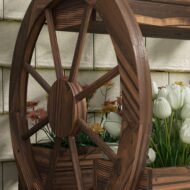 Wooden Wagon Planter Box, 3-Tier Raised Garden Bed, For Vegetables Flowers Herbs - Image 2