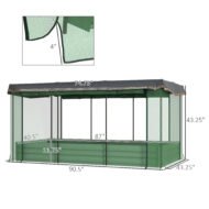 Galvanized Steel Planter Box With Crop Cage And Shade Cloth, Raised Garden Bed-Green - Image 8