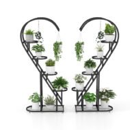5 Tier Metal Plant Stand With Hanging Hook For Multiple Plants - Image 3