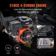 Gas Pressure Washer, 3400 PSI 2.6 GPM, Gas Powered Pressure Washer With Aluminum Pump, Spray Gun And Extension Wand, 5 Quick Connect Nozzles, For Cleaning Cars, Homes, Driveways, Patios - Image 2