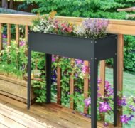 Metal Raised Garden Bed Planter Box 40 X 12 X 32 Dark Grey Durable Outdoor Gardening Solution