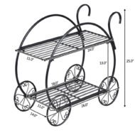 Heavy Duty Metal Flower Cart Plant Stand - Image 3