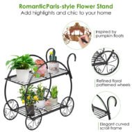 Heavy Duty Metal Flower Cart Plant Stand - Image 2