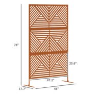Decorative Privacy Fence Screen, Metal Outdoor Privacy Screen Climbing Plant Trellis With Stand, Rhombus Brown - Image 5