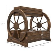 Wooden Wagon Planter Box, 3-Tier Raised Garden Bed, For Vegetables Flowers Herbs - Image 9