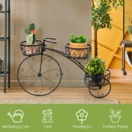 Tricycle Plant Stand Flower Pot Cart Holder In Parisian Style - Image 4