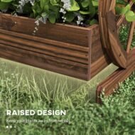 Wooden Wagon Planter Box, 3-Tier Raised Garden Bed, For Vegetables Flowers Herbs - Image 10