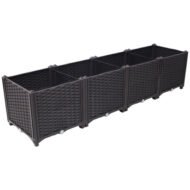 Deep Raised Garden Bed Plastic Planter Boxes For Vegetables Flowers Herbs And Succulents,Self-Watering Planter Box Raised Bed To Grow Flowers, Herbs & Vegetables, 63 L X 15.7D X 14.7 H - Image 4