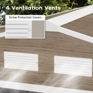 Outsunny 9 X 6ft Steel Garden Shed, Outdoor Storage Tool House With Vents, Foundation And Lockable Double Doors, Brown - Image 5