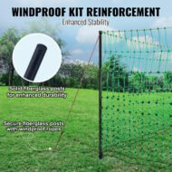 VEVOR Electric Fence Netting, 48inH X 168in L, PE Net Fencing Kit With Posts & Double-Spiked Stakes, Utility Portable Mesh For Chickens, Ducks, Geese, Rabbits, Used In Backyards, Farms, And Ranches - Image 4