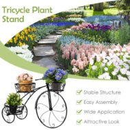 Tricycle Plant Stand Flower Pot Cart Holder In Parisian Style - Image 6