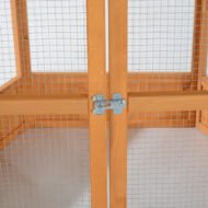 69 Large Wooden Bird Aviary Hexagonal Outdoor Aviary Flight Bird Cage With Covered Roof, Brown - Image 7