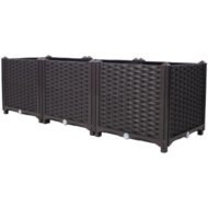 Deep Raised Garden Bed Plastic Planter Boxes For Vegetables Flowers Herbs And Succulents,Self-Watering Planter Box Raised Bed To Grow Flowers, Herbs & Vegetables, 47.2 L X 15.7 D X 14.7 H - Image 8