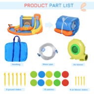 Kids Inflatable Water Slide 5-in-1 Bounce House Water Park Jumping Castle With Water Pool, Slide, Climbing Walls & 450W Air Blower - Image 4