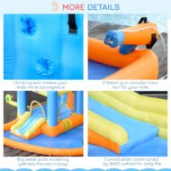 Kids Inflatable Water Slide 5-in-1 Bounce House Water Park Jumping Castle With Water Pool, Slide, Climbing Walls & 450W Air Blower - Image 8