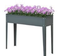 Metal Raised Garden Bed Planter Box 40 X 12 X 32 Dark Grey Durable Outdoor Gardening Solution - Image 8