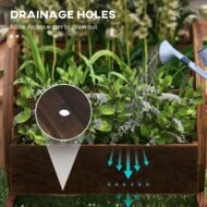 Wooden Wagon Planter Box, 3-Tier Raised Garden Bed, For Vegetables Flowers Herbs - Image 5