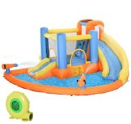 Kids Inflatable Water Slide 5-in-1 Bounce House Water Park Jumping Castle With Water Pool, Slide, Climbing Walls & 450W Air Blower - Image 5