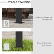 Outsunny 3 X 3m Aluminium Pergola, With Retractable Roof - Dark Grey - Image 4