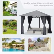 10ft X 10ft Patio Gazebo-Black-AS - Image 4