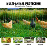 VEVOR Electric Fence Netting, 48inH X 168in L, PE Net Fencing Kit With Posts & Double-Spiked Stakes, Utility Portable Mesh For Chickens, Ducks, Geese, Rabbits, Used In Backyards, Farms, And Ranches - Image 6