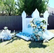 White Bounce House, Castle Theme Kids Inflatable Trampoline With UL Blower, Durable And Easy To Set Up, Safe And Fun For Active Kids--Selling On Amazon Is Prohibited - Image 6