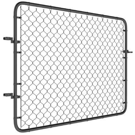 Garden Gate Chain Link Fence Gate, Galvanized Steel Garden Door For Yard Entrance Way, 47.2 X 70.9 In., Black